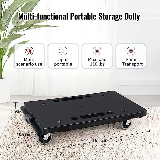 Furniture Dolly, Moving Dolly 4 Wheels Heavy Duty, 16in-11in 500lbs Capacity - Image 5