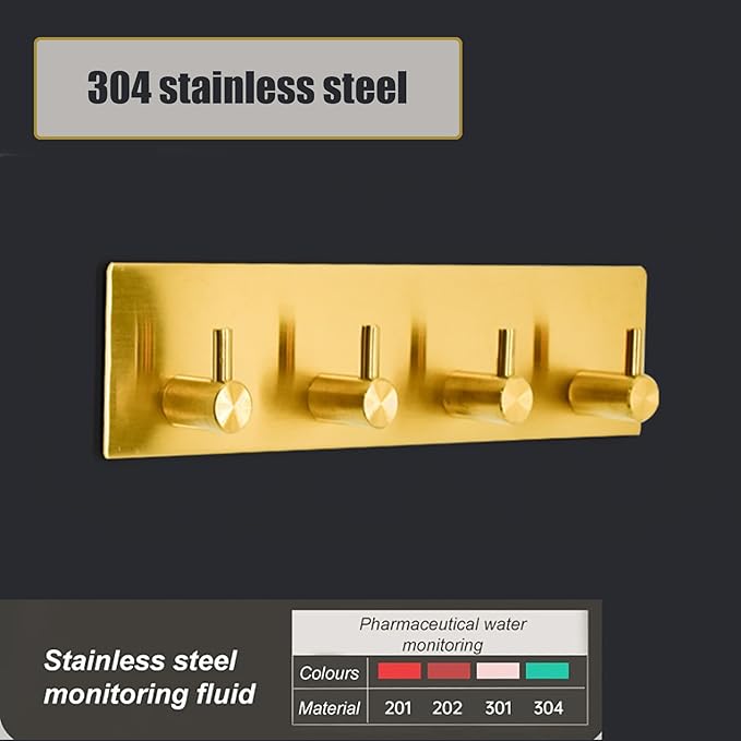 Kingdong Key Holder for Wall 304 Stainless Key Hooks Adhesive Key Holder Wall - Image 3