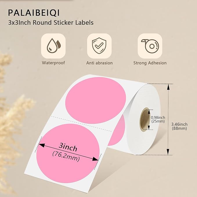 3 X 3 Inch Round Thermal Labels Circle Color Coding Labels Printable Waterproof - Image 3