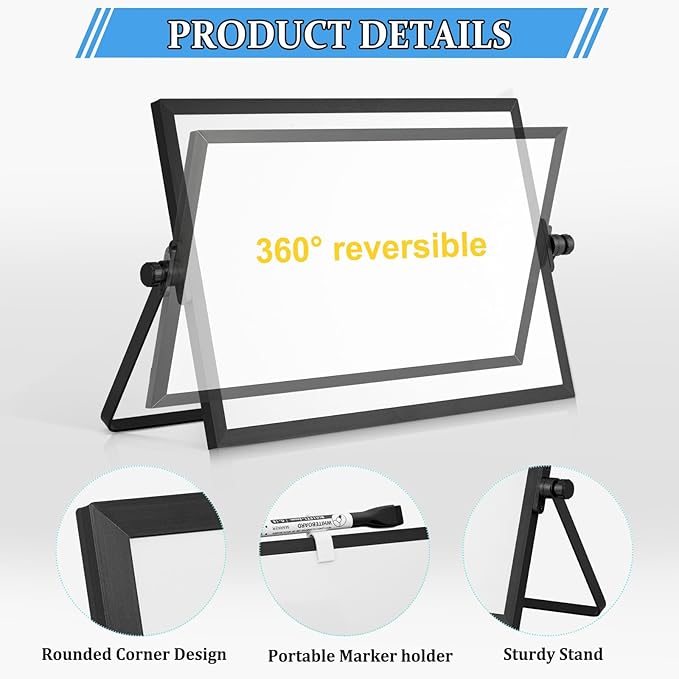 Dry Erase Magnetic White Board, Portable Small Whiteboard Set - Image 2