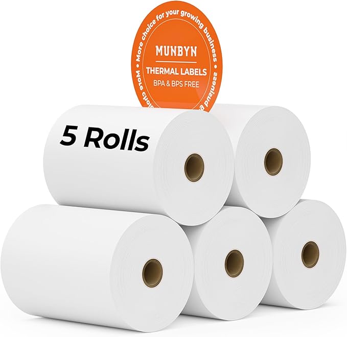 MUNBYN 2 1/4" X 85' Thermal Receipt Paper Cash Register Paper Rolls Fits by MUNBYN