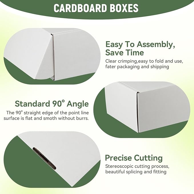 50 Pack 4"x4"x2" inch Small Shipping Boxes White Corrugated Cardboard Box - Image 2