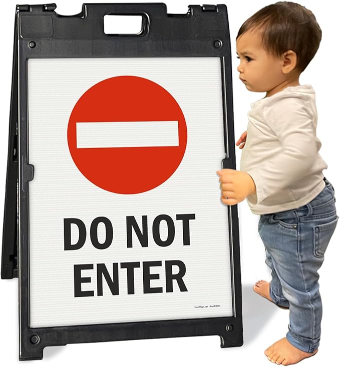 SmartSign 24" x 18" Do Not Enter Sidewalk Sign Kit, Two-Sided A-Frame, USA Made - Image 2