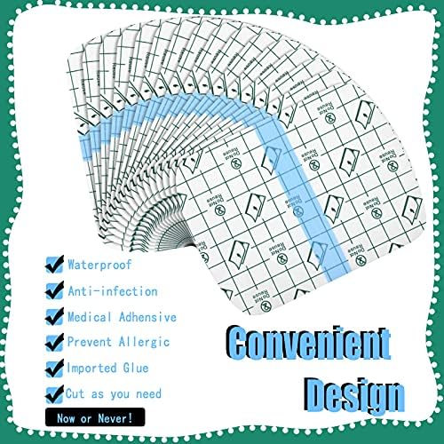 Nuanchu 50 Pcs Waterproof Transparent Adhesive Bandages Clear Adhesive Bandages Stretch Film Tape Tattoo Cover up Tape for Tattoo Swimming Shower(4 x 5.1 Inch) - Image 6