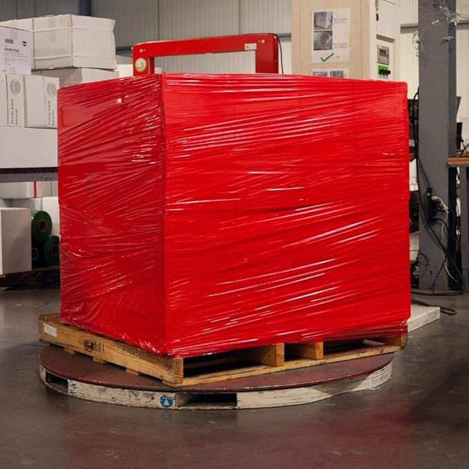 PSBM Red Stretch Wrap, 1 Pack, 15 Inch x 1500 Feet, 80 Gauge, Plastic Cling - Image 4