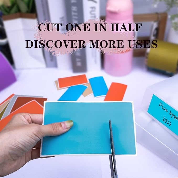 PARLAIM 3" x 5" Rectangle Adhesive Color Code Stickers, 250 per Dispenser Box - Image 5