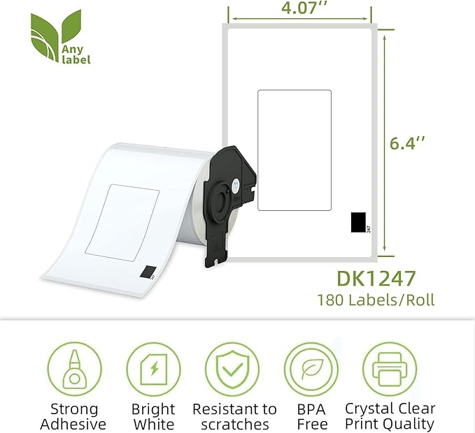 Compatible 4.07" x 6.4" Die-Cut Large Labels Replacement - Image 2