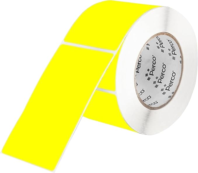 Perco Fluorescent Yellow Labels 3x5 Inch 500 Stickers/Roll by Perco