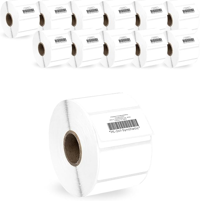 HOUSELABELS 2" x 1" Barcode Labels in Polypropylene Compatible by HouseLabels