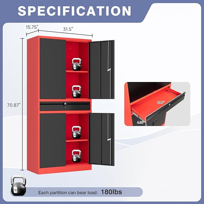 Metal Garage Storage Cabinet - Image 3