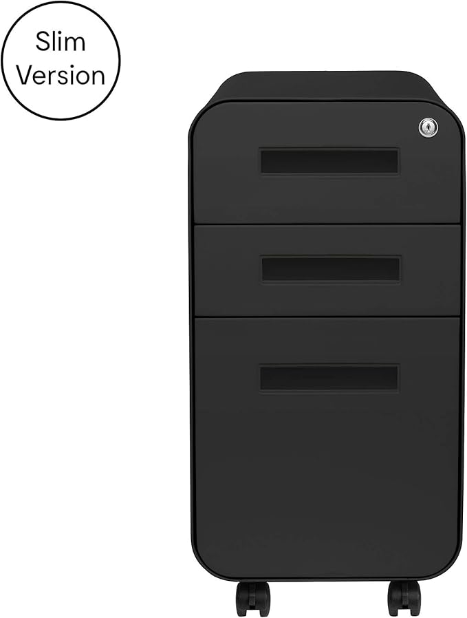 Laura Davidson Furniture Stockpile Slim 3-Drawer Mobile File Cabinet - Image 4