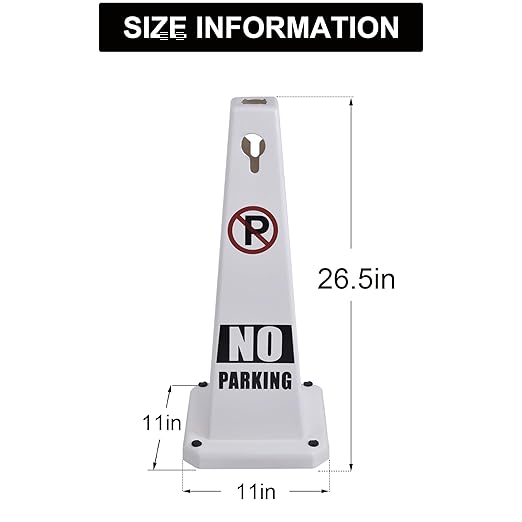 OrangeStar 8-Pack No Parking Cones, 4-Sided Message Safety Traffic Cones - Image 7