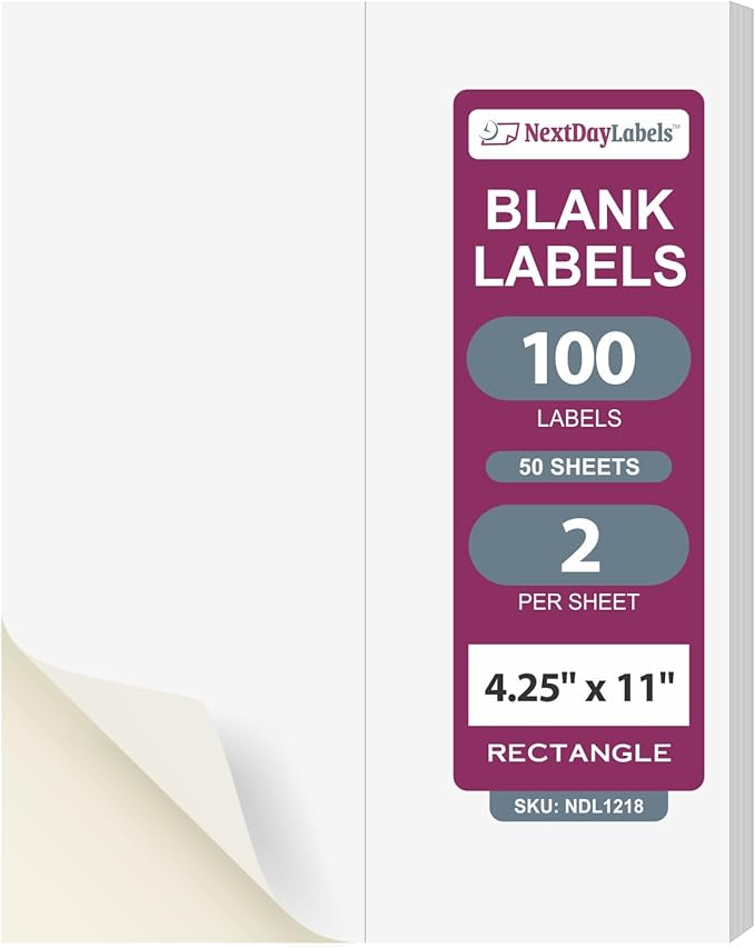 NextDayLabels – 4-1/4" x 11" Rectangular Sticker Labels by NextDayLabels