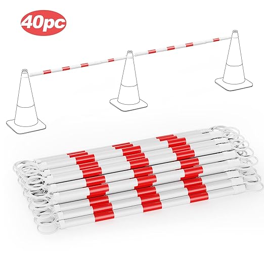 RoadHero 40 Pack 4 FT to 6.9 FT Retractable Cone Bar, Expandable Traffic Cone - Image 2