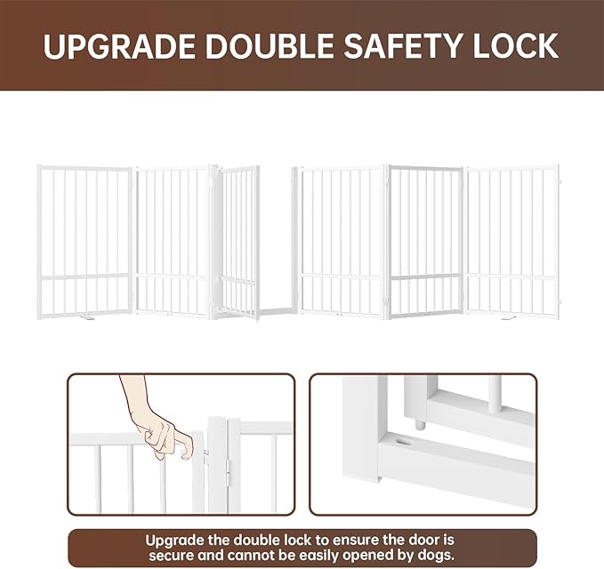 6 Panels Full Metal Freestanding Dog Gates - Image 6
