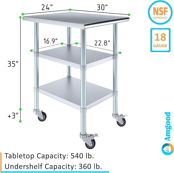AmGood Stainless Steel Work Table - Image 3