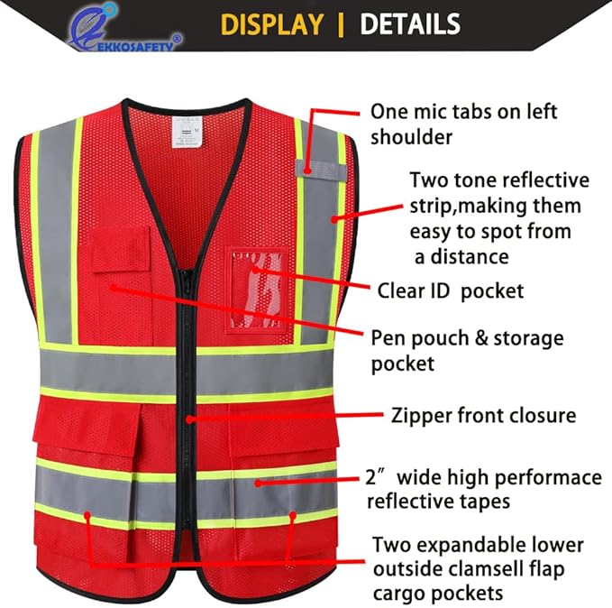 Reflective Mesh Safety Vest for Men Women - Image 3