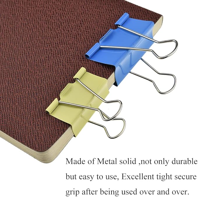 HAHIYO Binder Clips Paper Clamps Spring Steel Sturdy Large 1.57 inches Width - Image 6