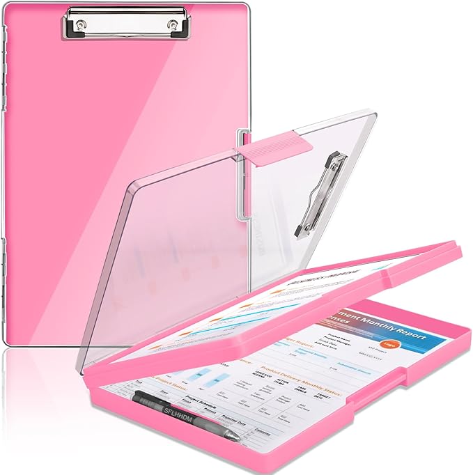 Clipboard with Storage, Heavy Duty Clip Boards 8.5x11 with 2 Storage Case by SFLHHDM