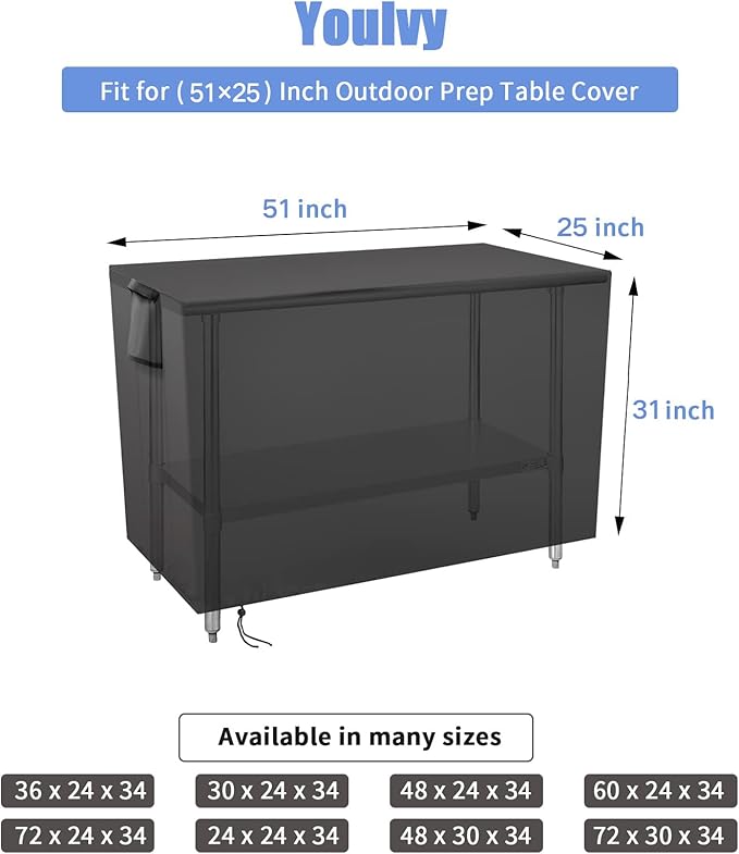 Outdoor Grill Table Cover for BBQ Mall Pizza Oven Cart Table, Waterproof Patio - Image 3
