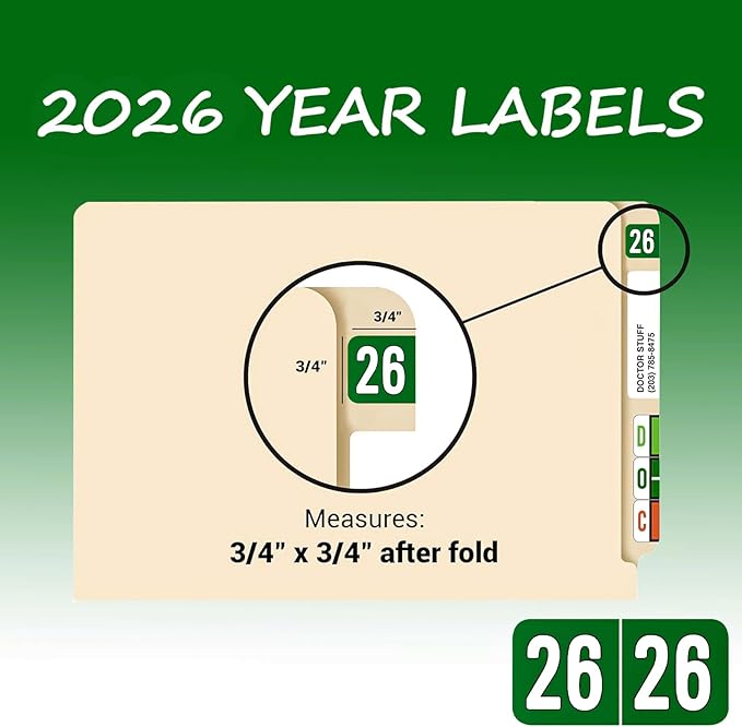 500 Pcs 2026 Year Stickers, Waterproof File Folder Labels, Self-Adhesive - Image 7