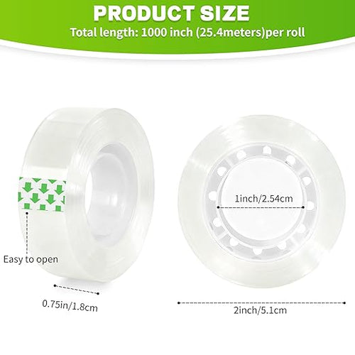 15 Rolls Transparent Tape Refills, Gift Wrap Tape 3/4 Inch x 1000 Inch - Image 2