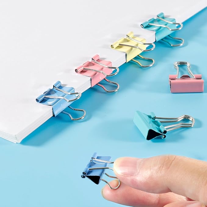 Ufmarine 120 Pcs Mini Binder Clips 15mm, Smal Binder Clips Colored - Image 4