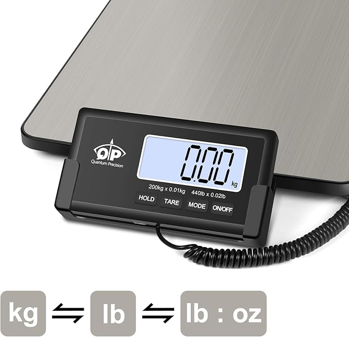 QP Shipping Scale, 440 lb/0.35 oz High Accuracy Digital Postal Scale, Postage - Image 4