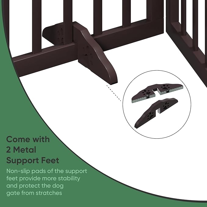 Brown Freestanding Foldable Pet Gate - Image 5
