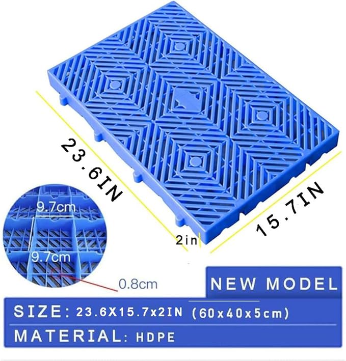 Plastic Pallet, 23.6x15.7x2IN Waterproof Storage Grid Pad, Lightweight Nestable - Image 2