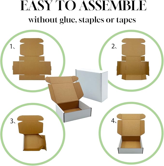 White Shipping Boxes 9x7x2 inch 25 Pack, Corrugated Boxes Mailer Packaging - Image 3