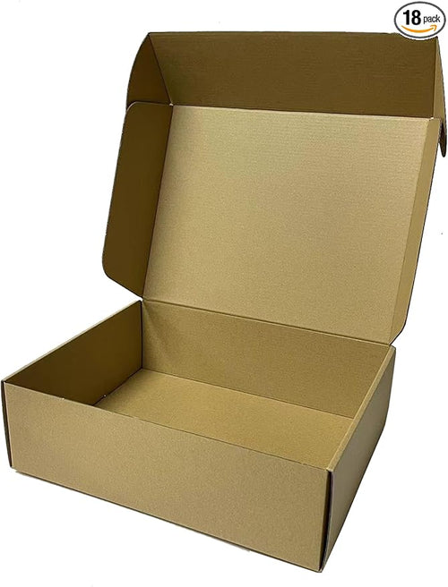 13x10x4 Inch Set of 18 Pack Brown Corrugated Shipping Boxs by rongyangtong