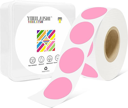 1 Inch Circle Dot Stickers 1000 PCS Color Coding Thermal Labels Dots Writable by YOULAISHI