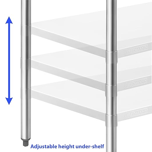 GRIDMANN NSF Stainless Steel Work & Prep Table 48 x 30 Inches - Image 7