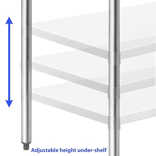 GRIDMANN NSF Stainless Steel Work & Prep Table 72 x 30 Inches - Image 7