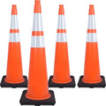 Fluorescent Orange/Green PVC Traffic Cones, Heavy Black Base Parking Lot Cone by OranLite