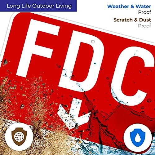 FDC Down Arrow Sign, Red Background, - Image 3