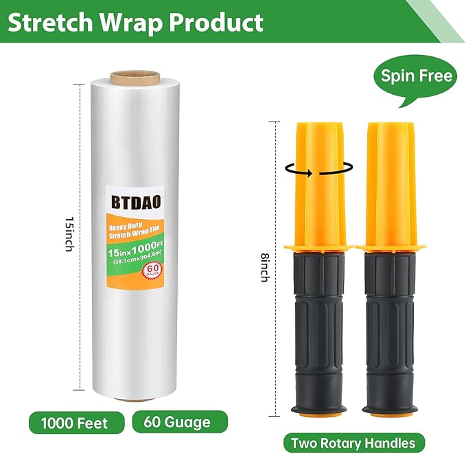 Stretch Wrap 15"x1000 Feet Stretch Film Shrink Wrap Packing Moving Suppliers - Image 2