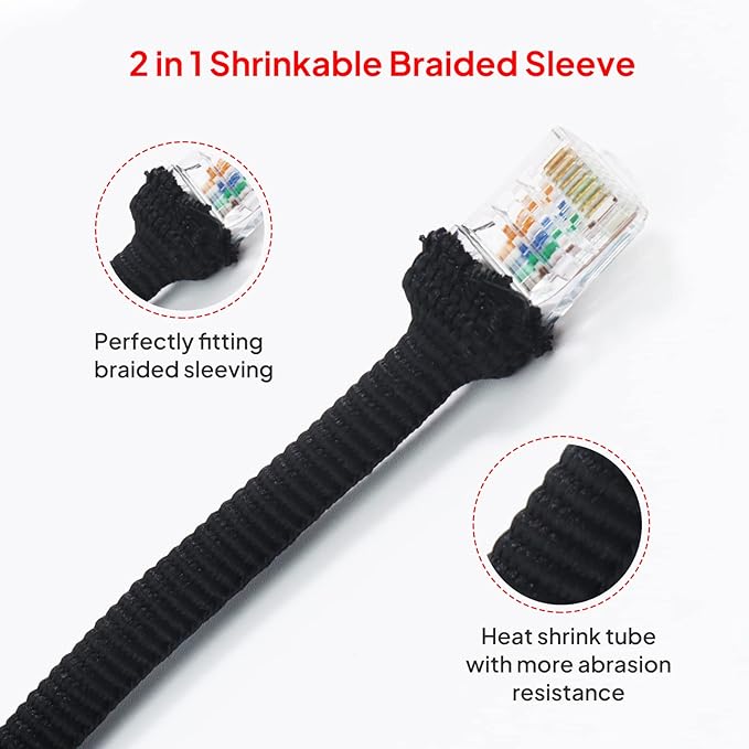 2 in 1 Heat Shrink Braided Sleeving Fabric Tubing-Ideal fit Irregular Shape - Image 2