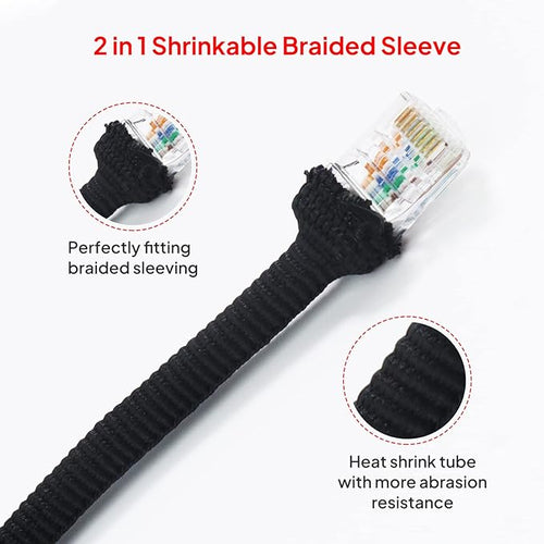 2 in 1 Heat Shrink Braided Sleeving Fabric Tubing-Ideal fit Irregular Shape - Image 2