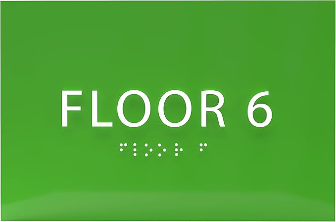 6" X4" Floor 6 Sign by ADACentralSigns