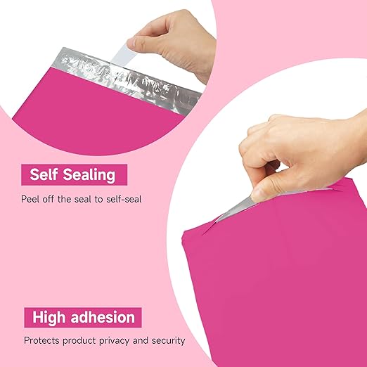 Pink Poly Mailers 19x24 100 Pcs, Cute Waterproof Shipping Bags - Image 3
