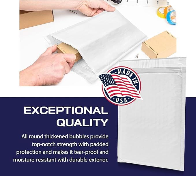 1000-Pack Waterproof Poly Bubble Mailers 9.5 x 14.5 - Image 4