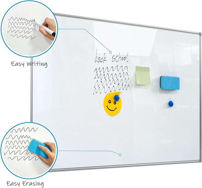 Dry Erase Board Magnetic Whiteboard 48"x 36" White Board Wall Mounted Aluminum - Image 3