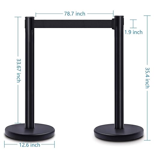 DuraSteel Black Crowd Control Barriers Stanchions - Image 2