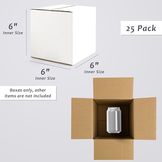Frametory 6x6x6 Pack of 25 Corrugated Cardboard Packing Shipping Mailing Moving - Image 2