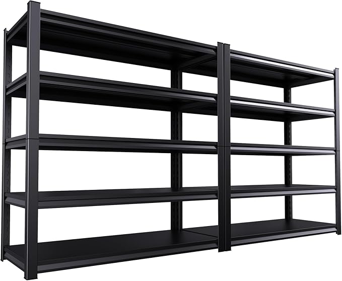 2 Pack Garage Shelving Heavy Duty Storage Shelves 3000LBS Adjustable Garage by AOJUFEO