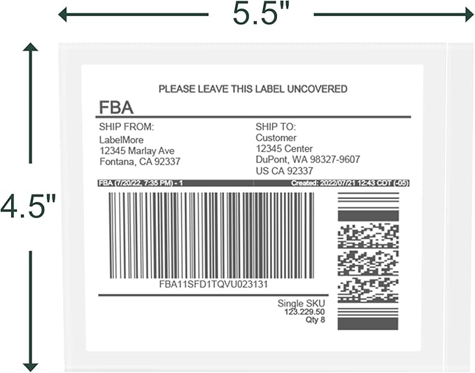 Clear Adhesive Top Loading Packing List Pouches 4.5'' X 5.5'', Shipping Label - Image 7