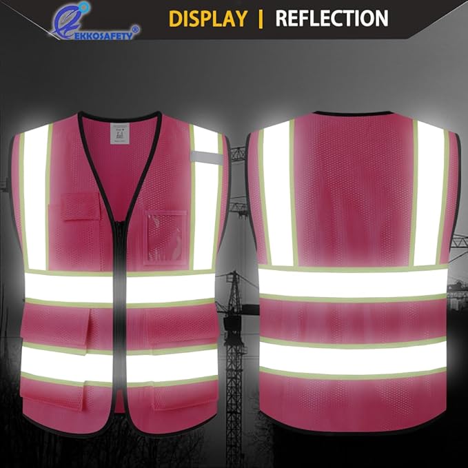 Safety Vest for Men Women, Mesh High Visibility Construction Work Vest - Image 6