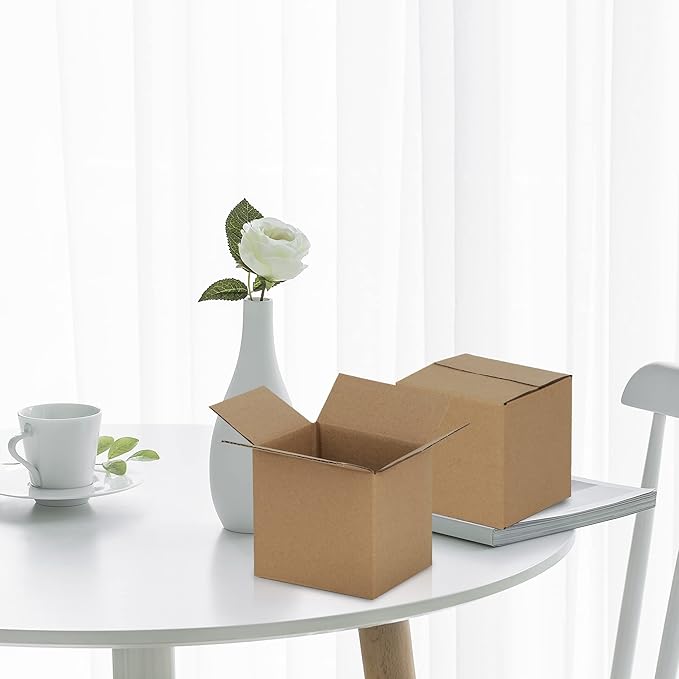 4x4x4 inches Shipping Boxes 50 Pack, Kraft Corrugated Small Cardboard Boxes - Image 7